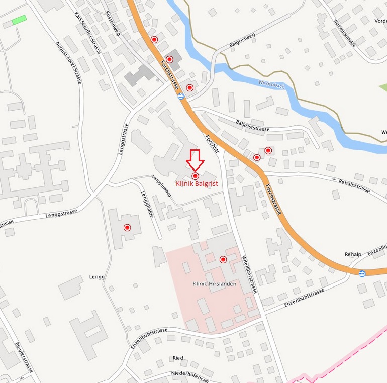 Enlarged view: Map of Balgrist campus